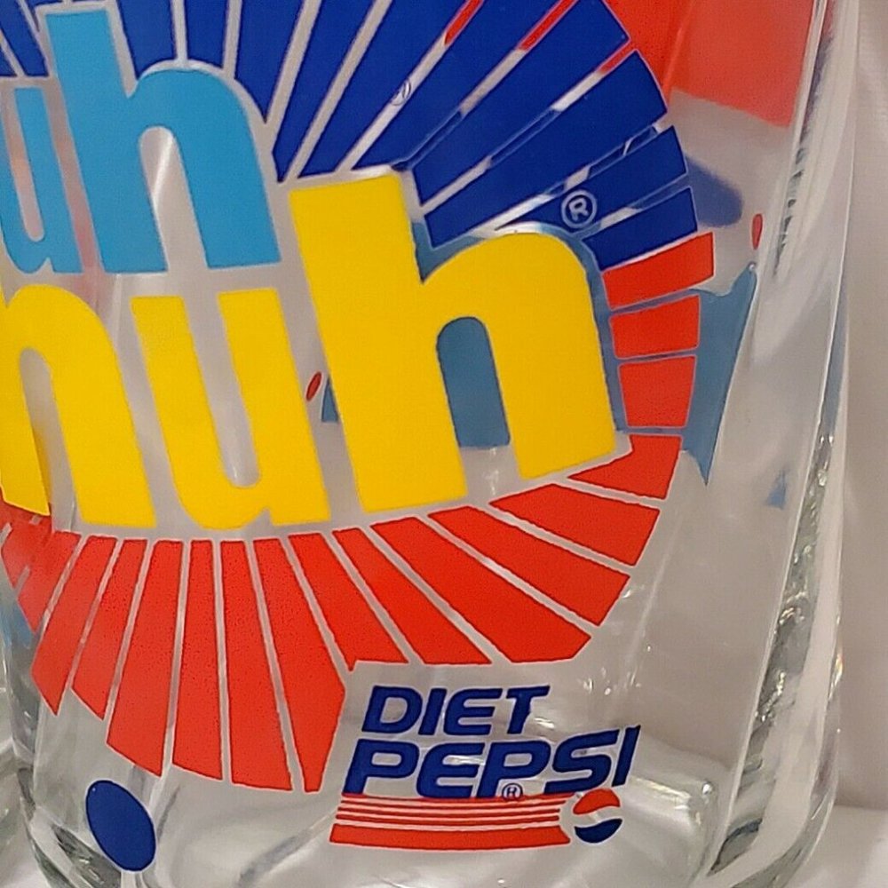 Diet Pepsi vintage Glasses Uh Huh You Got The Right One Baby Ray Charles 1991 x4